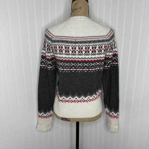 B Moss Lambswool Angora Cardigan Sweater Sz M Fair Isle Nordic Winter Vtg 90s - Picture 4 of 11
